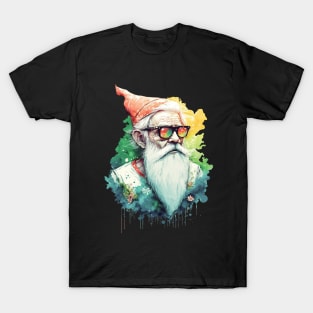 Cool Artsy Hipster Old Man Splash Painting T-Shirt